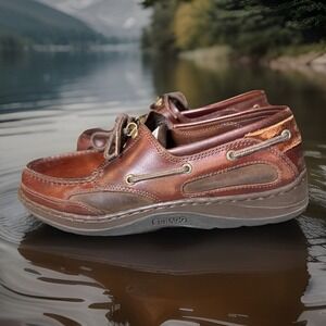 Sebago Cloverhitch II Size 10.5 M‎ Mens Boat Shoes Leather Brown Casual Preppy